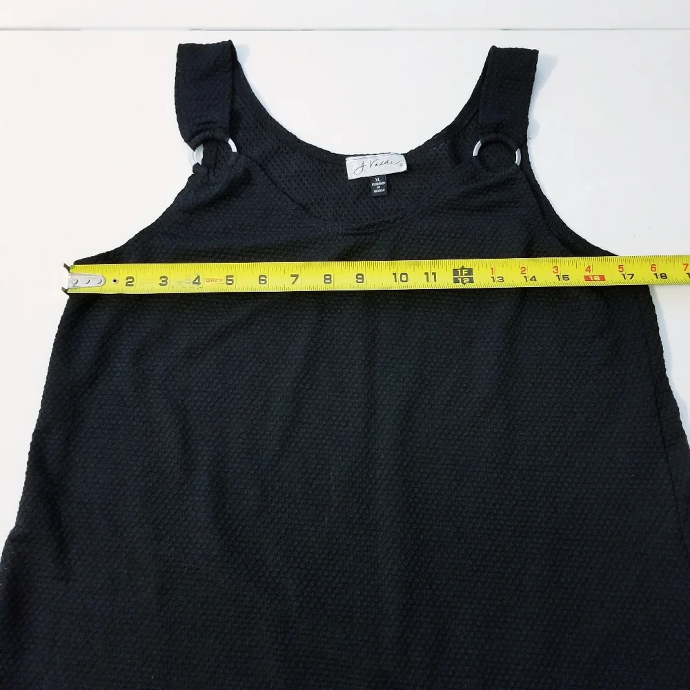 J. Valdi Black Sleeveless Ring Tank Cover Up Dress Size XL Swimwear Beach Pool